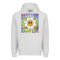Dove Grey happy mind happy life Premium Hoodie - NancyCooperArtShop