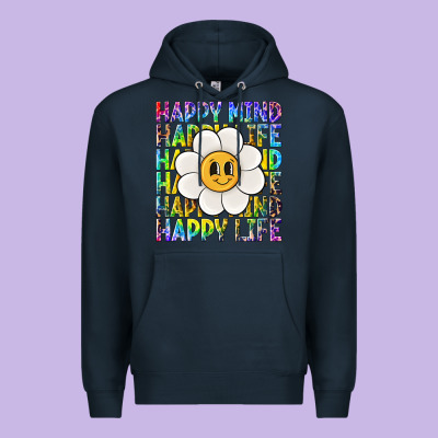 Happy Mind Happy Life Premium Hoodie Designed By Nancycooperartshop