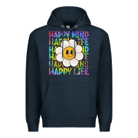 Navy happy mind happy life Premium Hoodie - NancyCooperArtShop