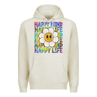Oatmeal Heather happy mind happy life Premium Hoodie - NancyCooperArtShop