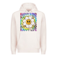 Pale Pink happy mind happy life Premium Hoodie - NancyCooperArtShop