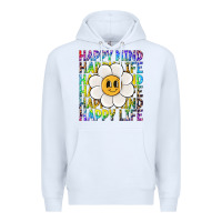 White happy mind happy life Premium Hoodie - NancyCooperArtShop