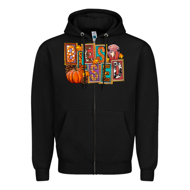 Blessed Thanksgiving Zipper Hoodie by FaDigitalArtStudio | Teevron