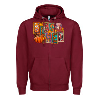 Burgundy blessed thanksgiving Zipper Hoodie - FaDigitalArtStudio