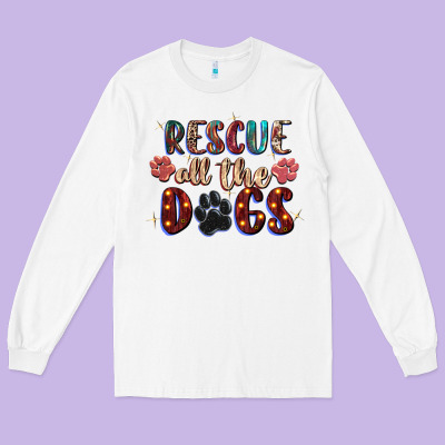 Rescue All The Dogs Long Sleeve Tee Designed By Zillion Design Studio