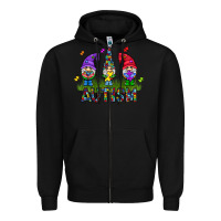 Black autism Gnome Zipper Hoodie - CowhideDigitalArt