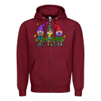 Burgundy autism Gnome Zipper Hoodie - CowhideDigitalArt