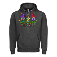 Charcoal Heather autism Gnome Zipper Hoodie - CowhideDigitalArt