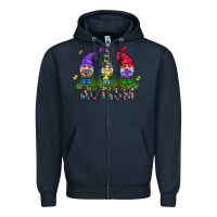 Navy autism Gnome Zipper Hoodie - CowhideDigitalArt