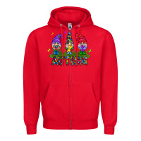 Red autism Gnome Zipper Hoodie - CowhideDigitalArt
