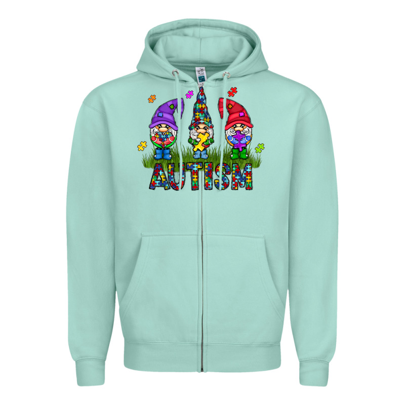 Autism Gnome Zipper Hoodie by CowhideDigitalArt | Teevron