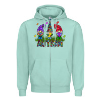 Seafoam autism Gnome Zipper Hoodie - CowhideDigitalArt