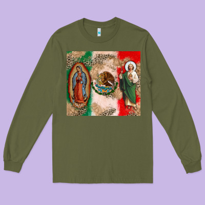 Virgin Mary And San Judas Long Sleeve Tee Designed By Cts Tumbler Store