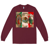 Burgundy Virgin Mary and San Judas Long Sleeve Tee - CTS Tumbler Store