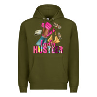 Army Green lady hustler afro high heels Premium Hoodie - NancyCooperArtShop