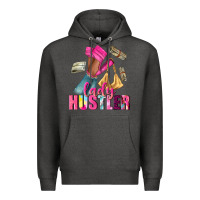 Charcoal Heather lady hustler afro high heels Premium Hoodie - NancyCooperArtShop