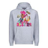 Heather Grey lady hustler afro high heels Premium Hoodie - NancyCooperArtShop