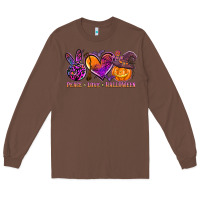 Chestnut peace love halloween Long Sleeve Tee - AdoDesignShop