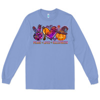 Colony Blue peace love halloween Long Sleeve Tee - AdoDesignShop
