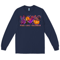 Navy peace love halloween Long Sleeve Tee - AdoDesignShop