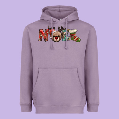 Noel With Sock And Reindeer Heavyweight Hoodie Designed By Adodesignshop