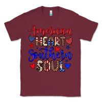 Burgundy American heart southern soul Classic Tee - Neo Western
