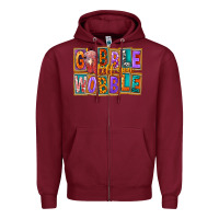 Burgundy gobble till you wobble Zipper Hoodie - FaDigitalArtStudio