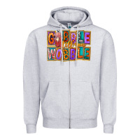 Heather Grey gobble till you wobble Zipper Hoodie - FaDigitalArtStudio