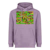 Lavender horseshoe shamrock leopard wood glitter background Heavyweight Hoodie - Artiststas