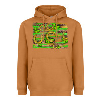 Meerkat horseshoe shamrock leopard wood glitter background Heavyweight Hoodie - Artiststas