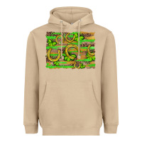 Horseshoe Shamrock Leopard Wood Glitter Background Heavyweight Hoodie | Teevron
