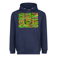 Navy horseshoe shamrock leopard wood glitter background Heavyweight Hoodie - Artiststas