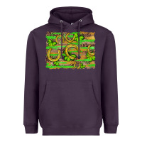 Plum horseshoe shamrock leopard wood glitter background Heavyweight Hoodie - Artiststas