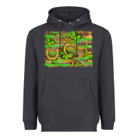 Smoke horseshoe shamrock leopard wood glitter background Heavyweight Hoodie - Artiststas