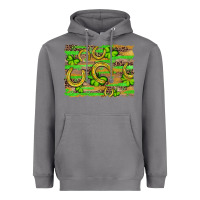 Storm horseshoe shamrock leopard wood glitter background Heavyweight Hoodie - Artiststas