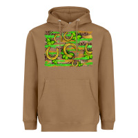 Toasted Coconut horseshoe shamrock leopard wood glitter background Heavyweight Hoodie - Artiststas