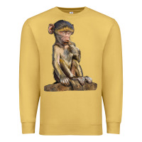 Antique Gold Baby Baboon Illustrations Premium Sweatshirt - LillyAllenDesigns
