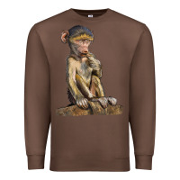 Chestnut Baby Baboon Illustrations Premium Sweatshirt - LillyAllenDesigns