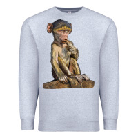 Heather Grey Baby Baboon Illustrations Premium Sweatshirt - LillyAllenDesigns