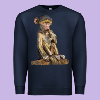 Baby Baboon Illustrations Premium Sweatshirt Designed By Lillyallendesigns