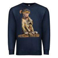 Navy Baby Baboon Illustrations Premium Sweatshirt - LillyAllenDesigns
