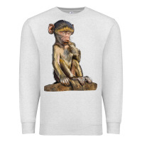 Oatmeal Heather Baby Baboon Illustrations Premium Sweatshirt - LillyAllenDesigns