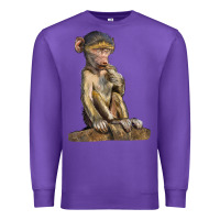 Purple Baby Baboon Illustrations Premium Sweatshirt - LillyAllenDesigns