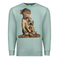 Seafoam Baby Baboon Illustrations Premium Sweatshirt - LillyAllenDesigns