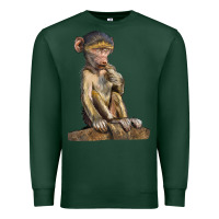 Sports Green Baby Baboon Illustrations Premium Sweatshirt - LillyAllenDesigns