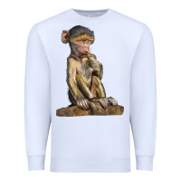 White Baby Baboon Illustrations Premium Sweatshirt - LillyAllenDesigns