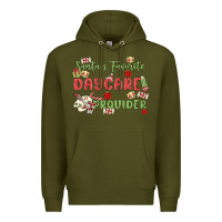 Army Green santa's favorite daycare provider Premium Hoodie - MaliasSmallBusiness