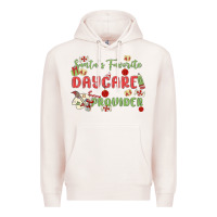 Pale Pink santa's favorite daycare provider Premium Hoodie - MaliasSmallBusiness