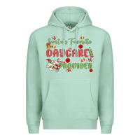 Seafoam santa's favorite daycare provider Premium Hoodie - MaliasSmallBusiness