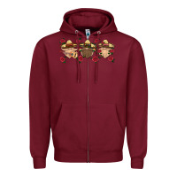 Burgundy mexico gnomes Zipper Hoodie - HRA Design Shop